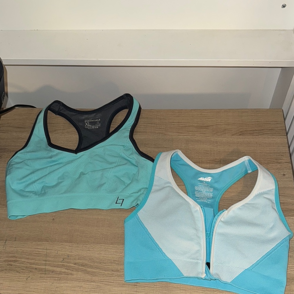 Essentials Blue and White Sports Bras